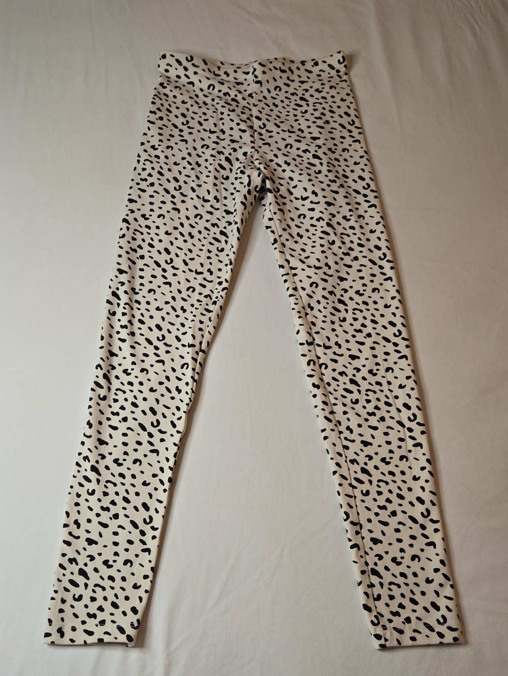 Tea Collection Girls' Leggings - White & Black Leopard, Size 12